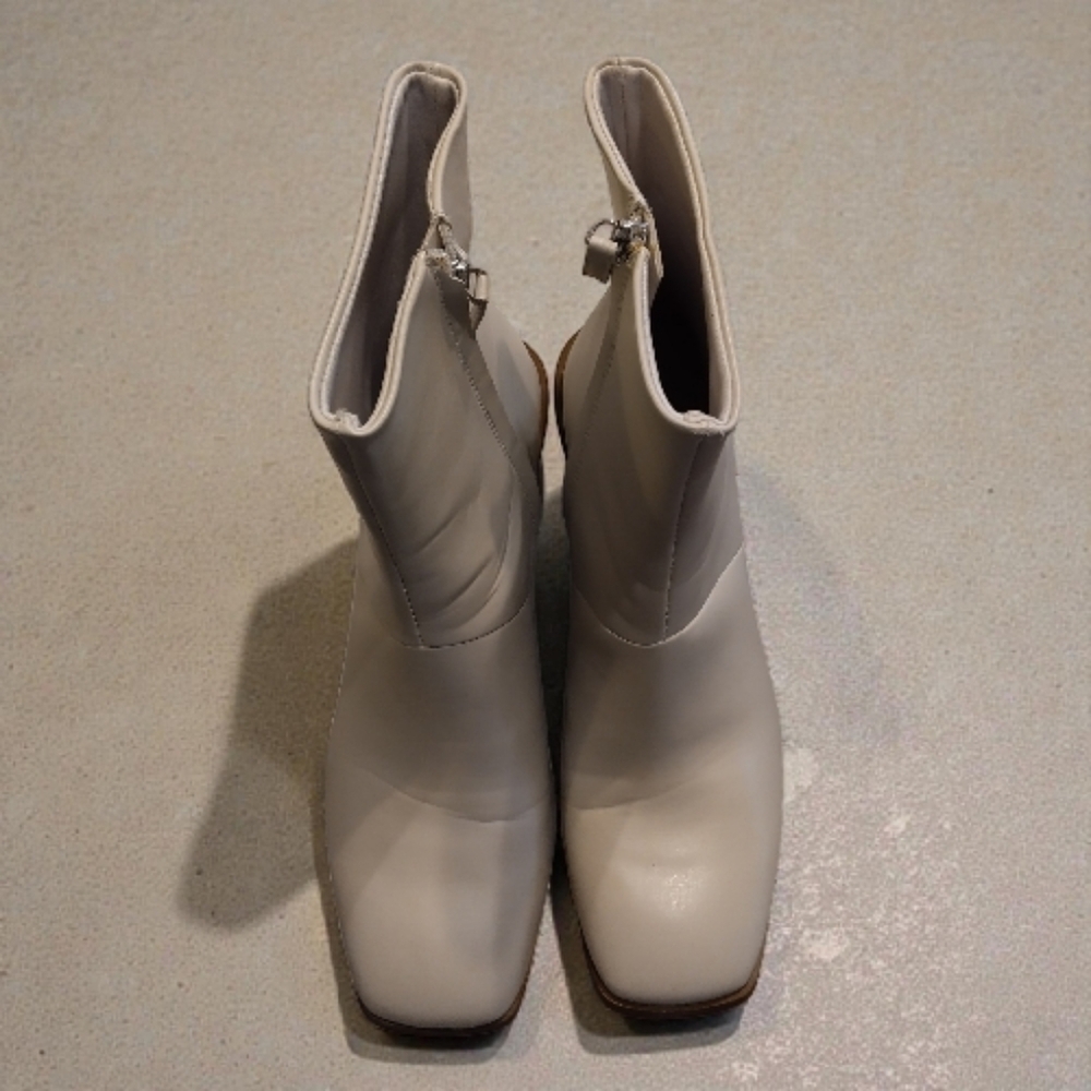 Time and Tru Cream Ankle Booties